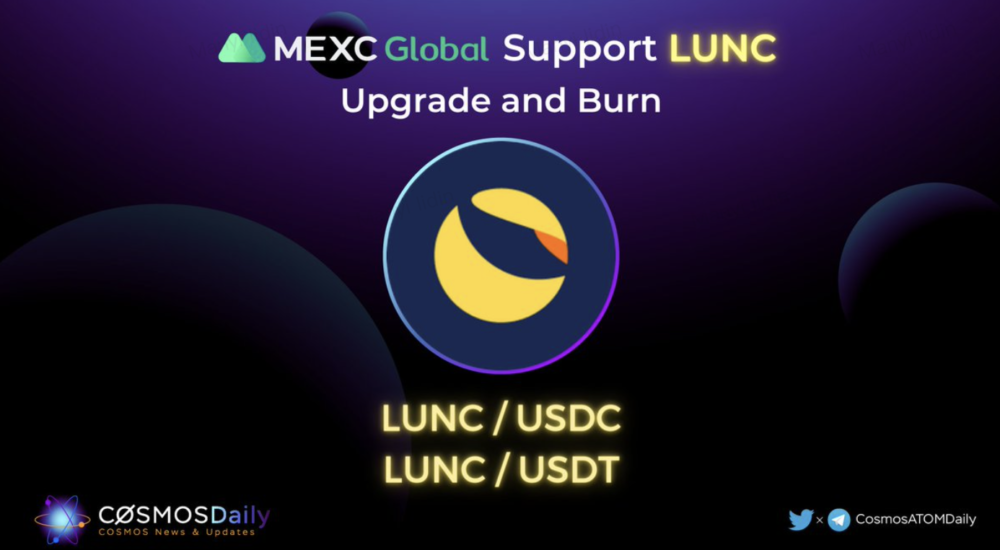 MEXC Announces Support for LUNC Upgrade and Burning of LUNC Spot Trading Fees MEXC Announces Support for LUNC Upgrade and Burning of LUNC Spot Trading Fees