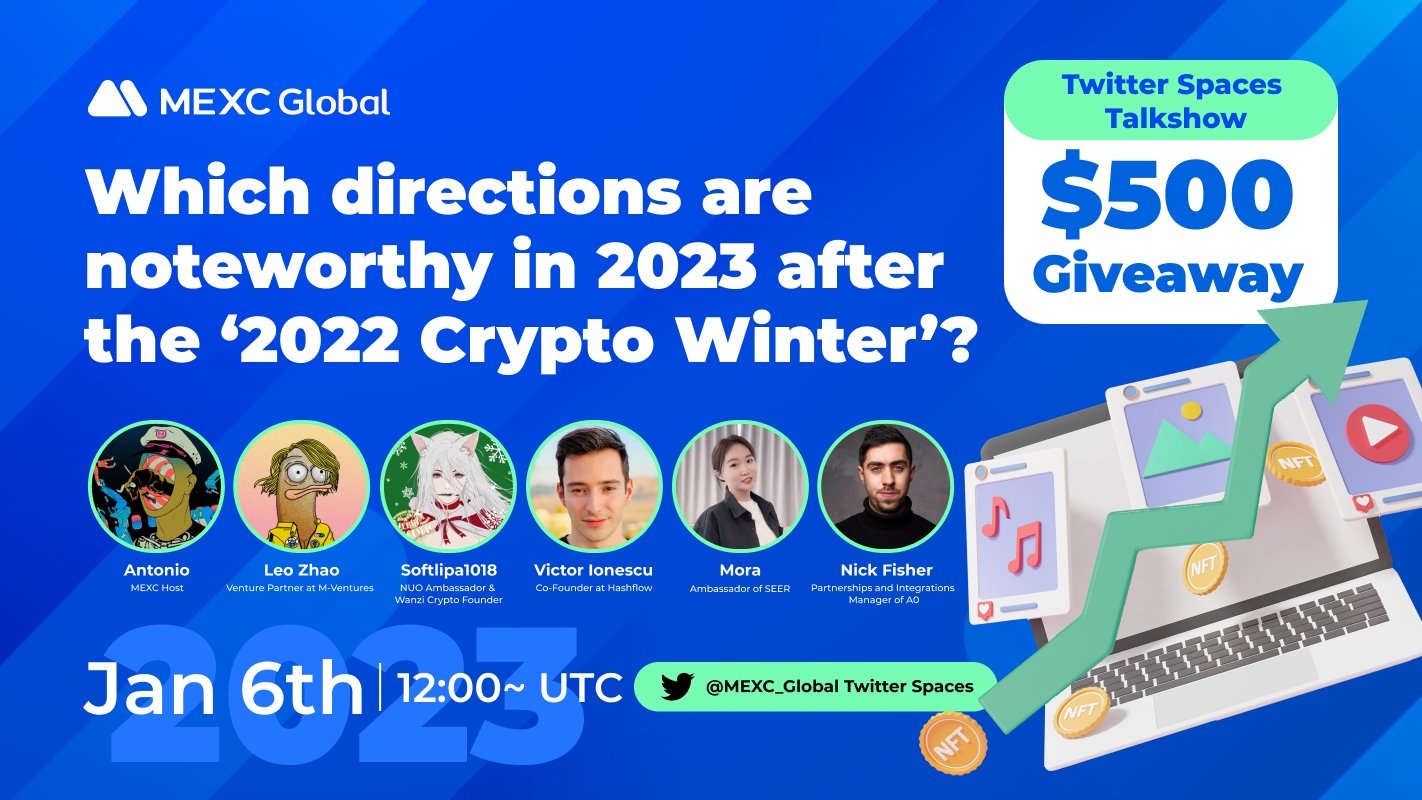 MEXC Launched a Twitter Space to Discuss Which Directions Are Noteworthy In 2023 After The ‘2022 Crypto Winter’? MEXC Launched a Twitter Space to Discuss Which Directions Are Noteworthy In 2023 After The ‘2022 Crypto Winter’?