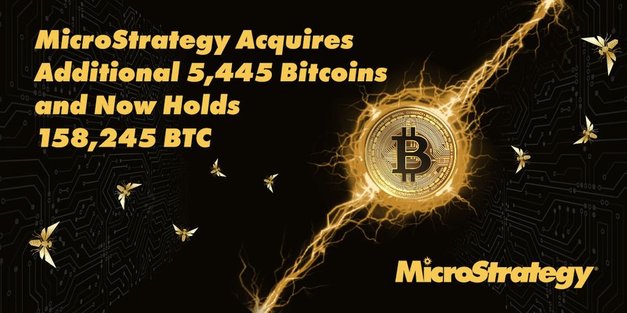 MicroStrategy Boosts Treasury With Additional 5,445 Bitcoin Worth $147.3 Million MicroStrategy Boosts Treasury With Additional 5,445 Bitcoin Worth $147.3 Million