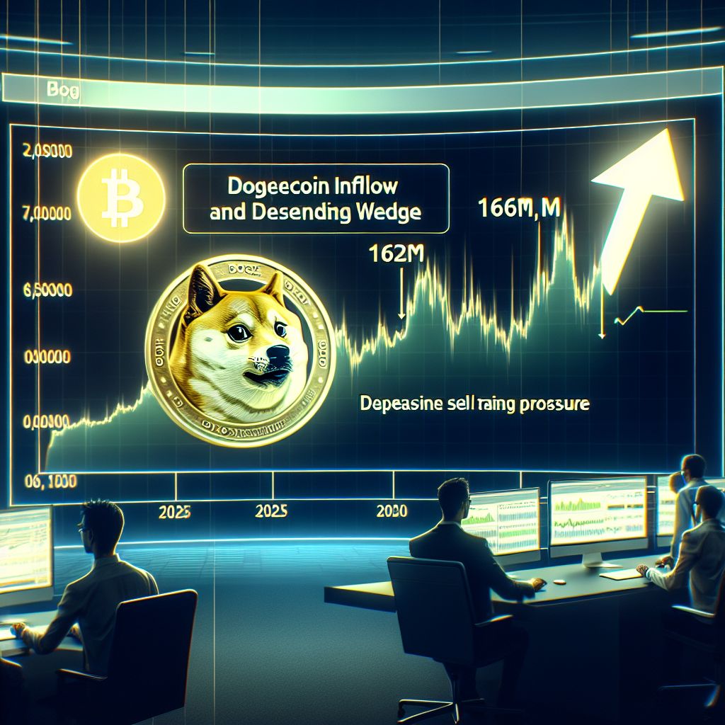 162M DOGE deposit increasing sell pressure inside descending wedge, 2025 uncertain