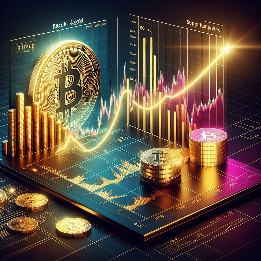 Gráfico Bitcoin vs oro con línea de soporte de ocho años