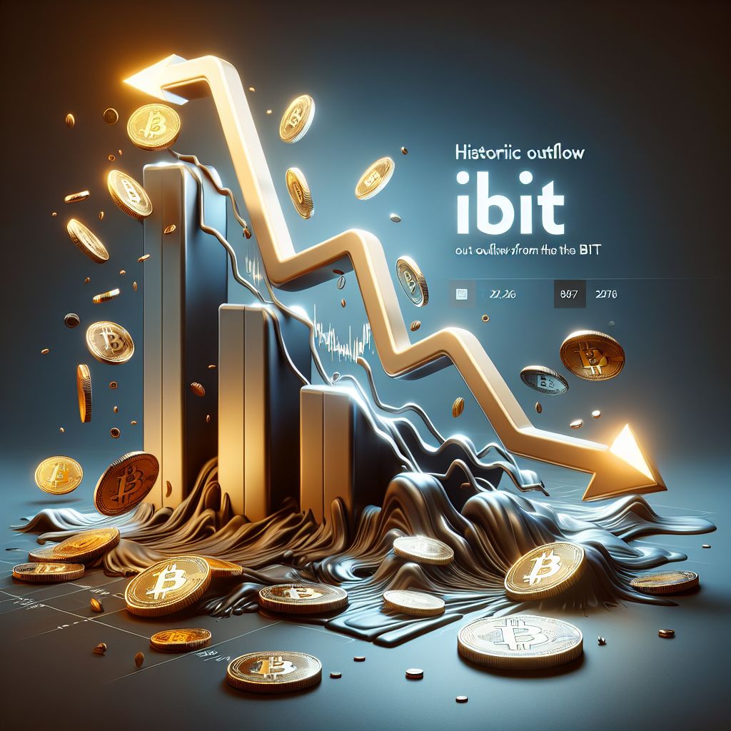 Gráfico de caída de Bitcoin y flujos de salida del ETF IBIT