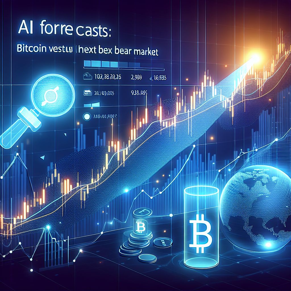 Courbe de prix Bitcoin avec prévisions IA indiquant scénario baissier