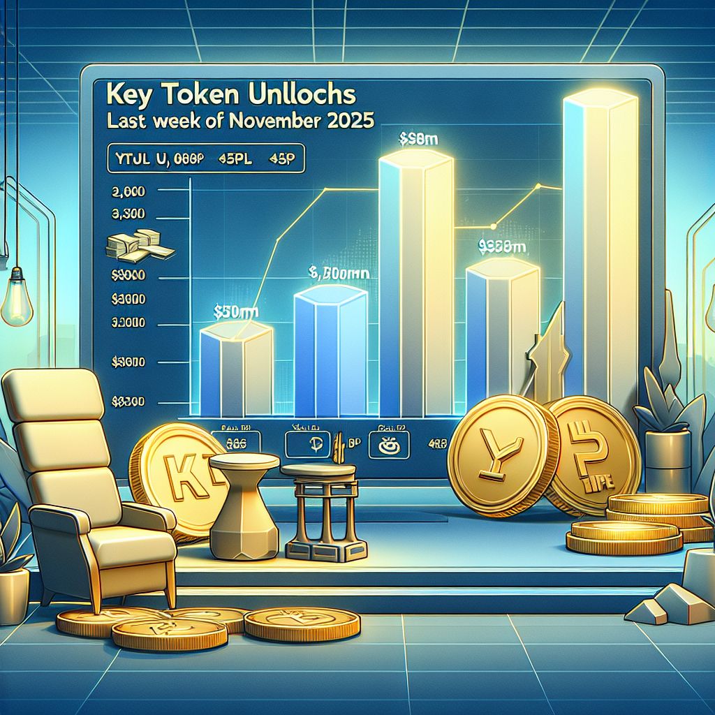 Gráfico de barras: desbloqueo de tokens HYPE, XPL y JUP, $566M