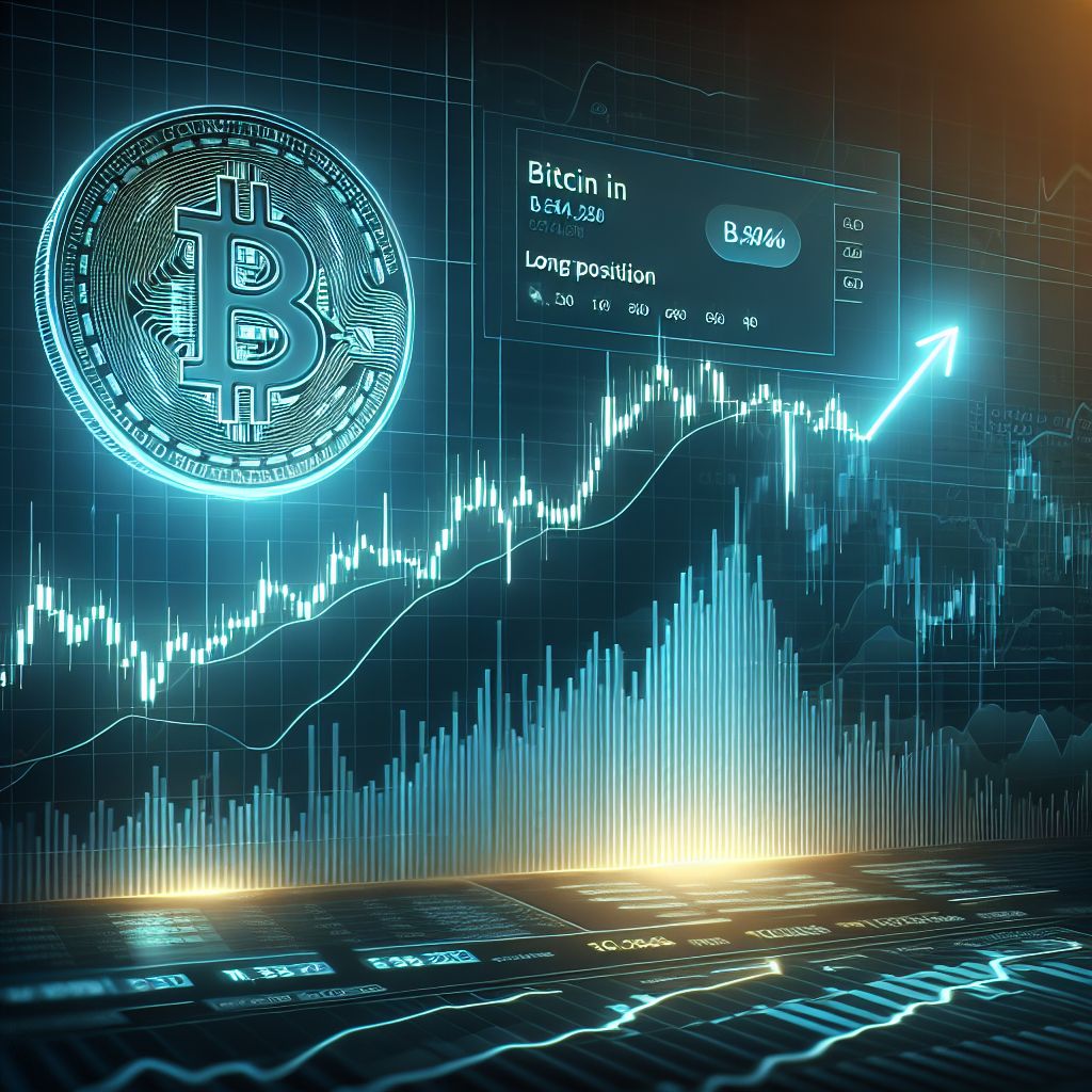 График роста биткоина и индикатор лонгов на Мосбирже