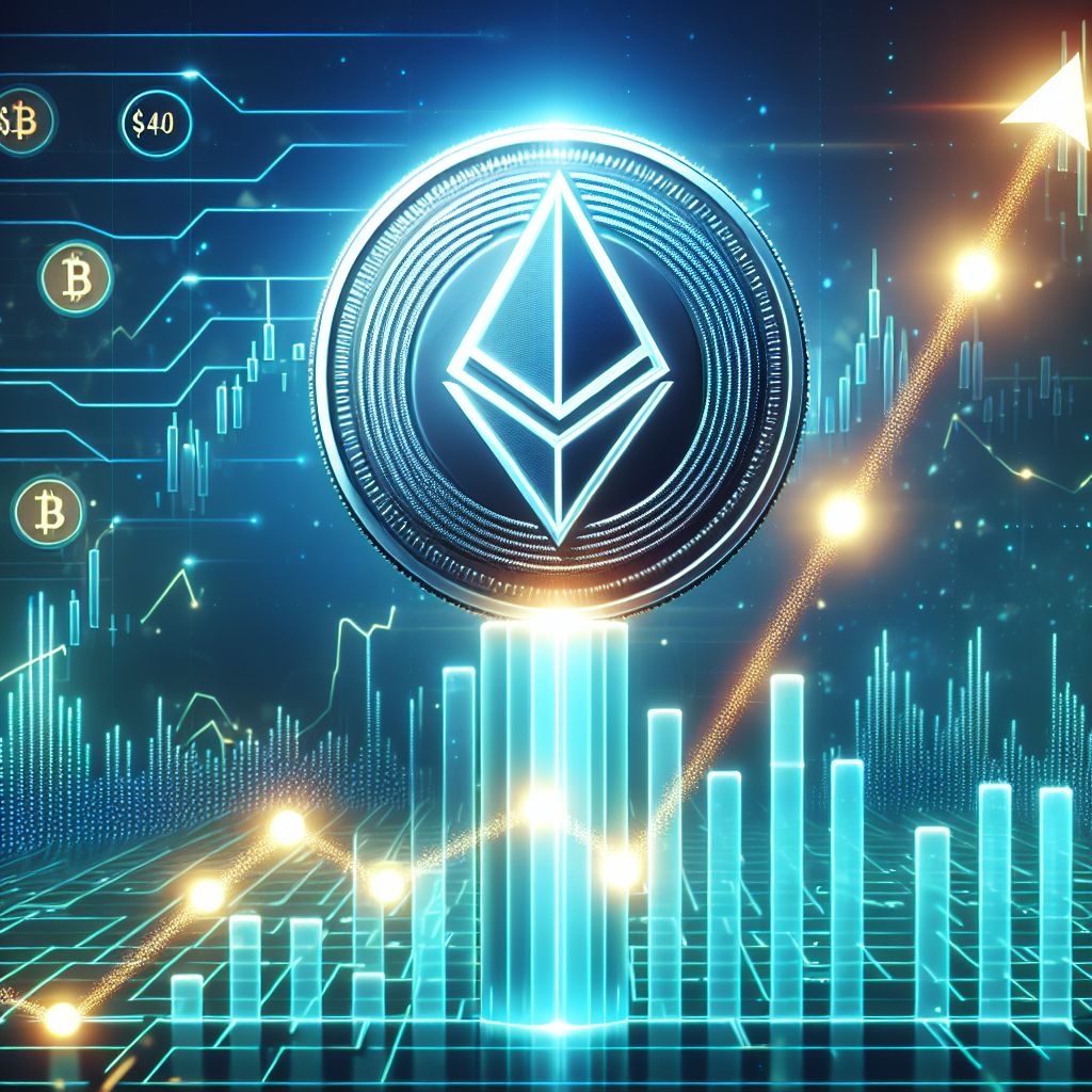 Solana logo rising above bullish candlestick chart near $140