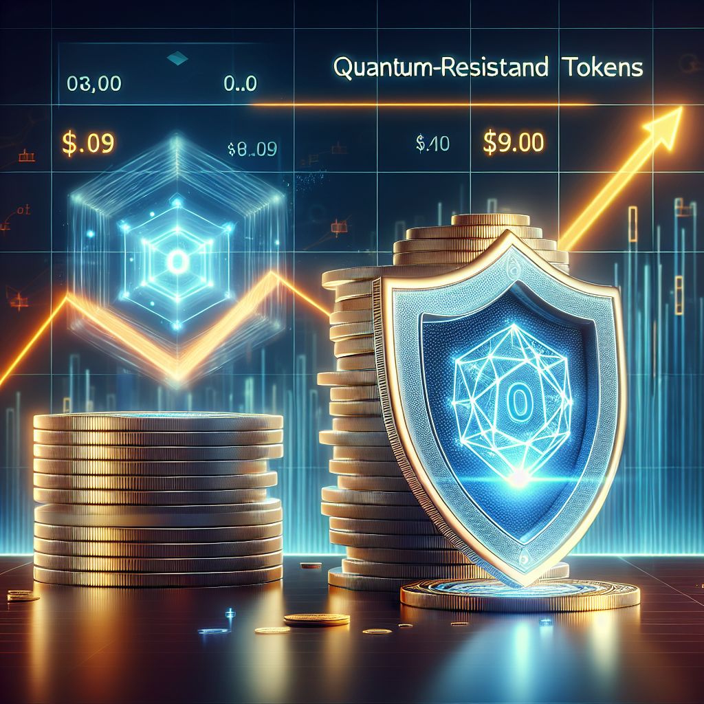 Shielded quantum-resistant crypto tokens with upward chart surpassing $9 billion