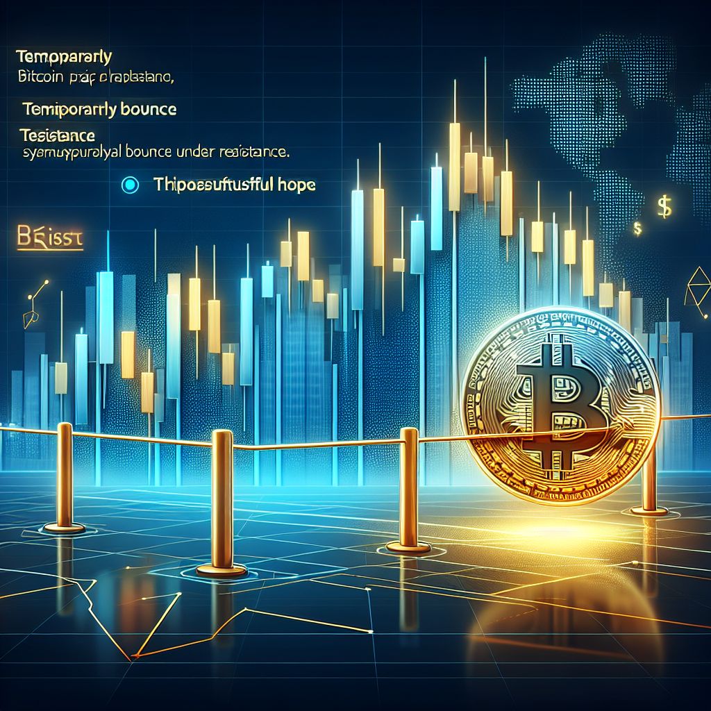 Bitcoin price chart showing short-lived bounce under resistance with caution