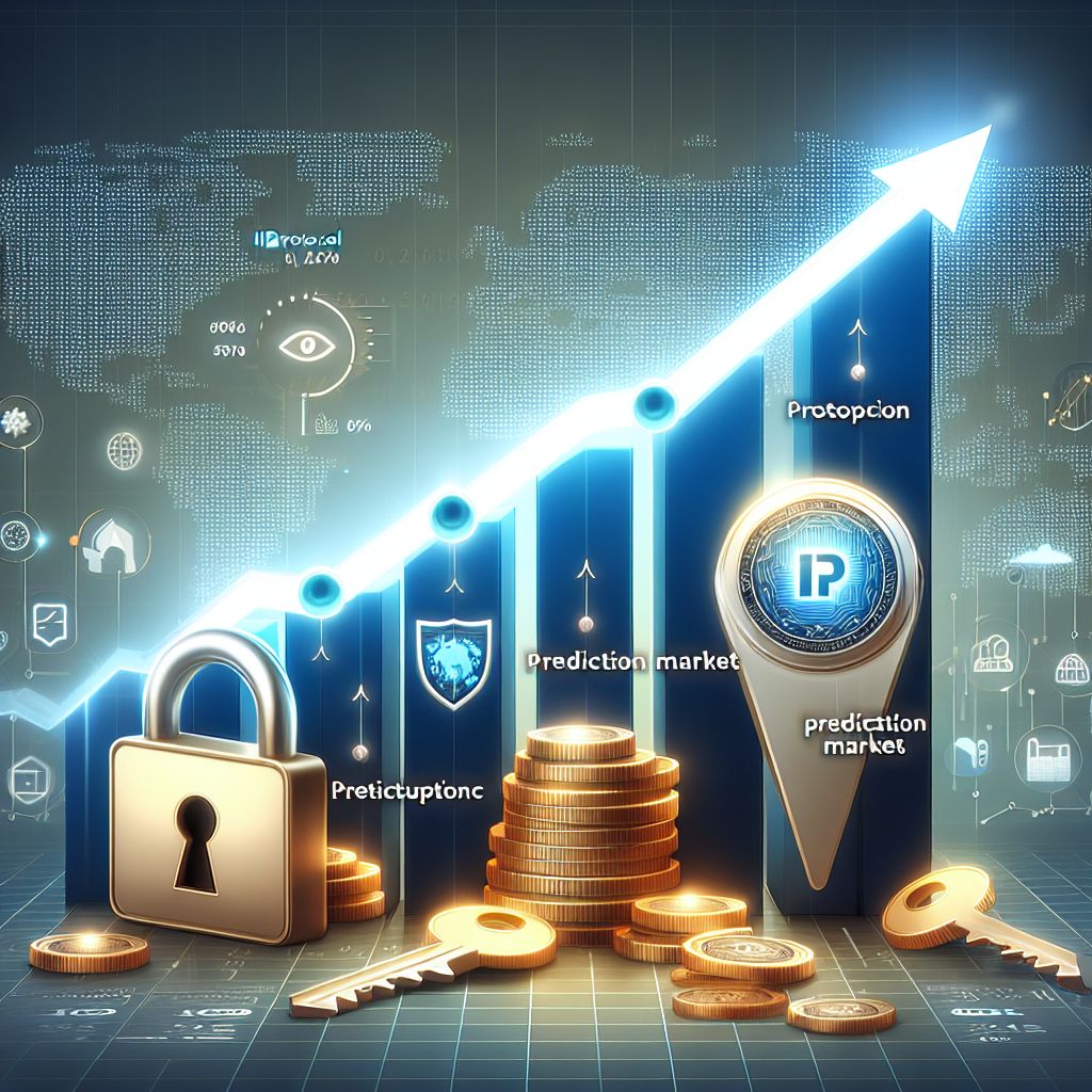 Grafik harga protokol IP naik, kunci enkripsi dan pasar prediksi