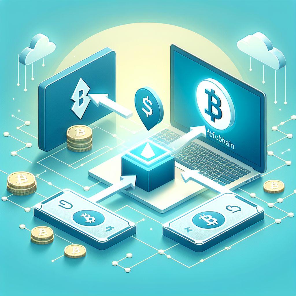 Plateforme crypto, flèches de transfert hors chaîne et symbole dollar