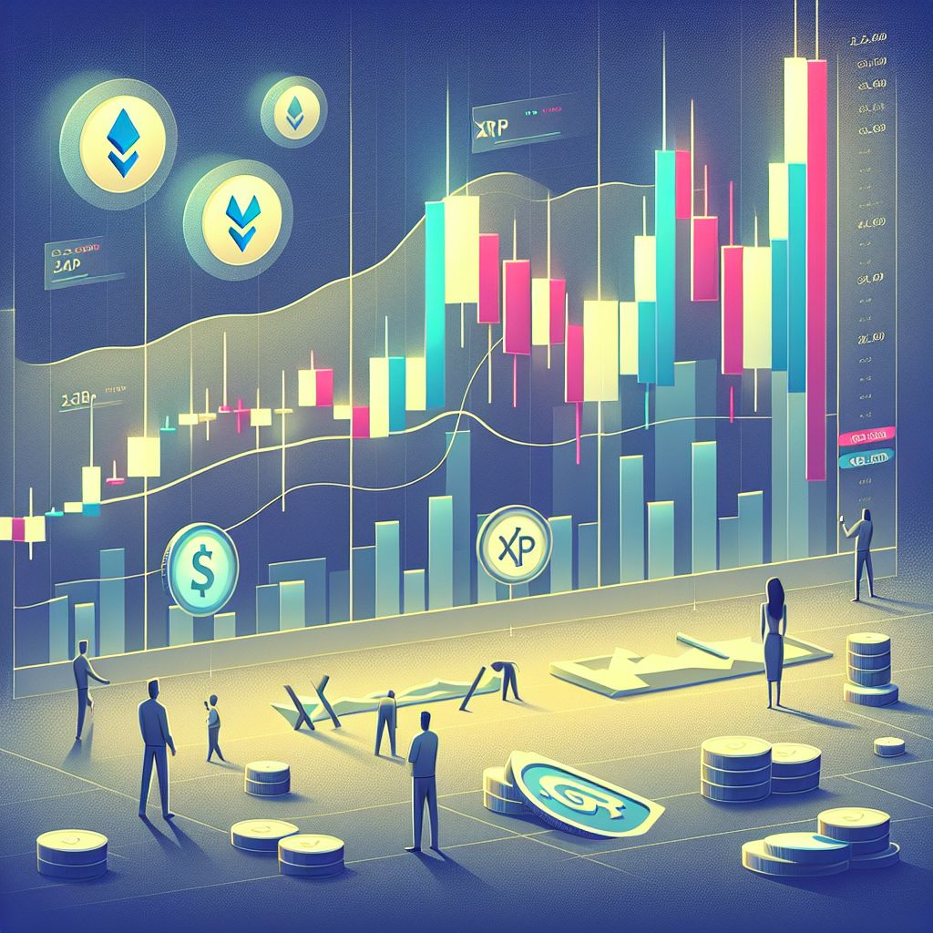Graphique prix XRP en bougies montrant supports, résistances et possible repli