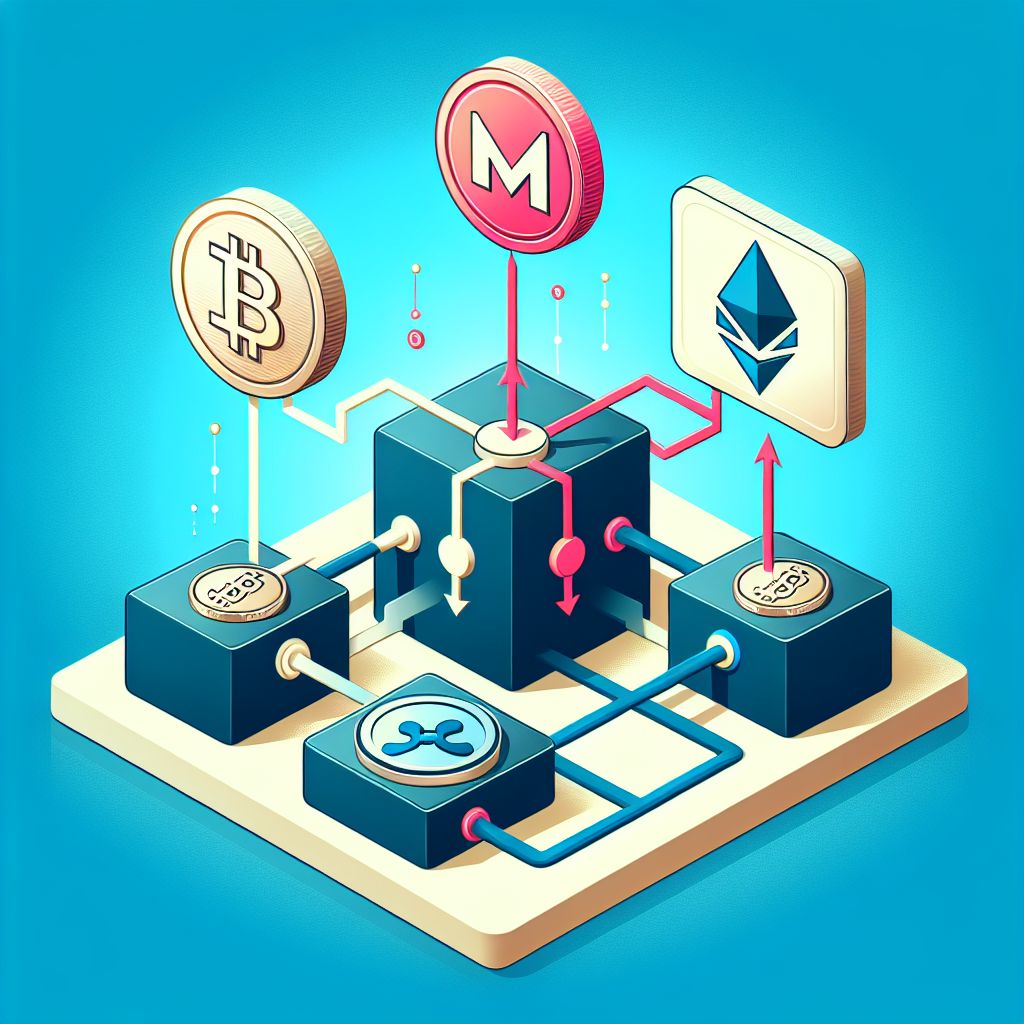 Диаграмма потоков: BTC доминирует во входах, Monero — в выходах