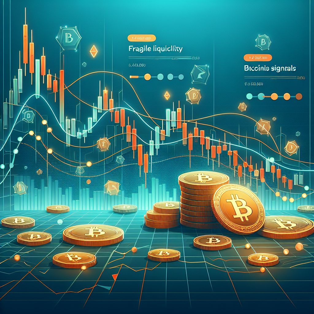 مخطط بيتكوين مع انخفاض السيولة ومؤشرات ضغط البيع