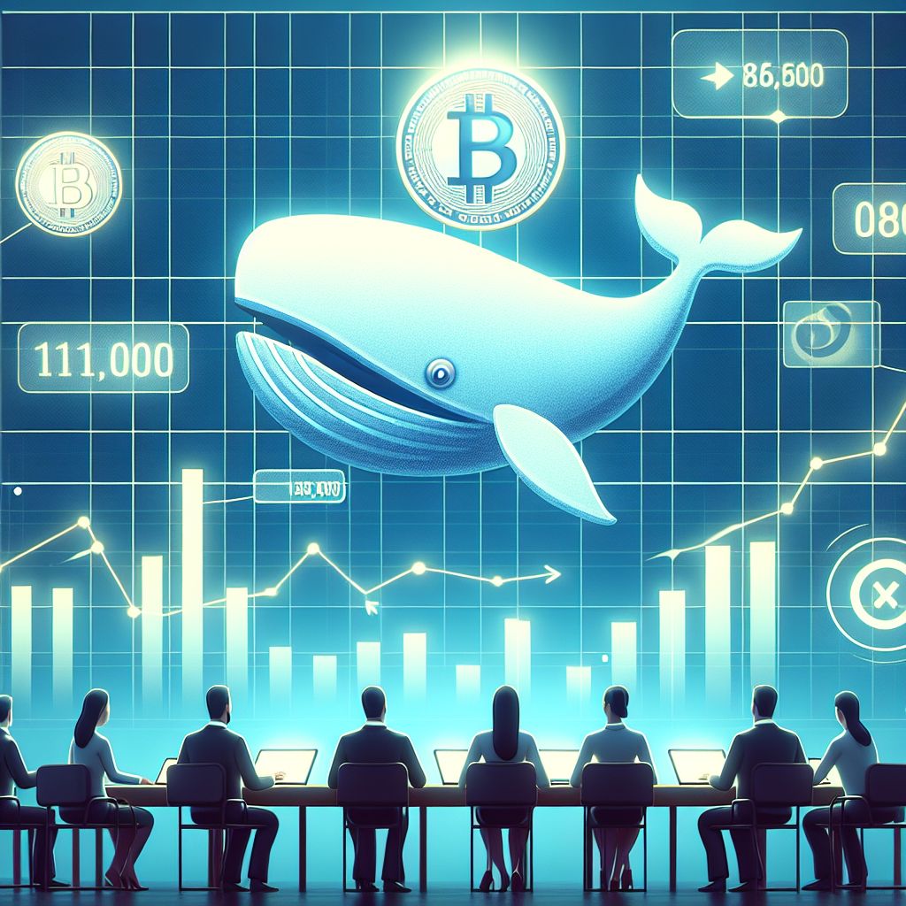 مخطط أسعار MON مع أيقونة حوت تشير إلى تجميع هائل