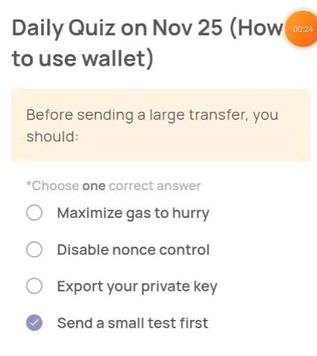 Xenea Wallet Daily Quiz Today’s Answer for November 25, 2025