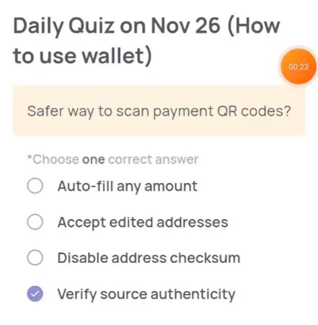 Xenea Wallet Daily Quiz Today’s Answer for November 26, 2025