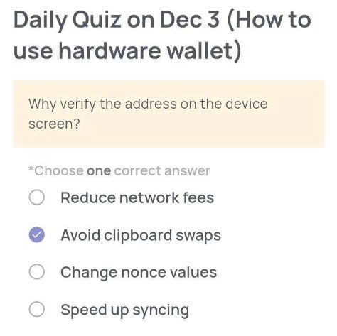 Xenea Wallet Daily Quiz Today for December 3, 2025