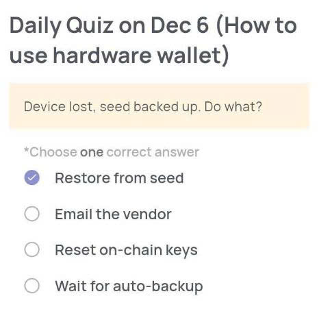 Xenea Wallet Daily Quiz Today for December 6, 2025