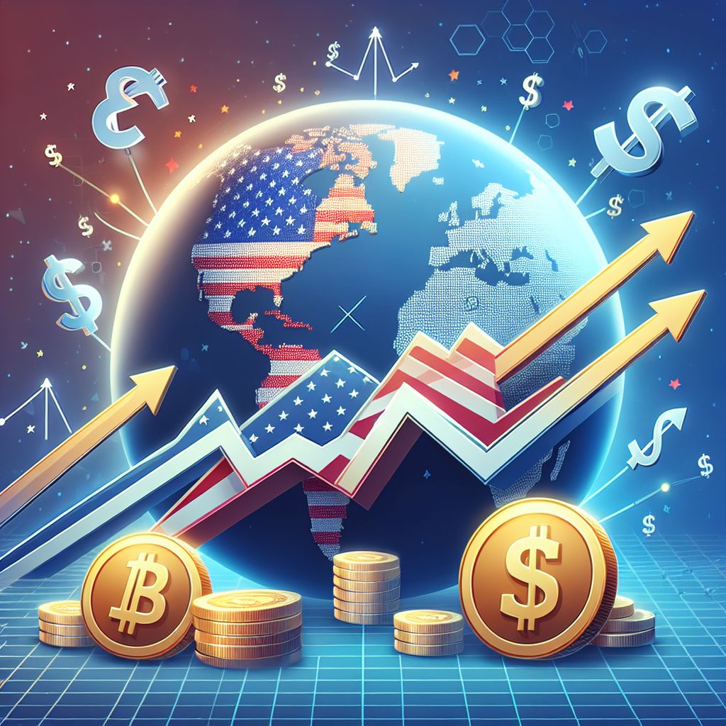 Mũi tên vốn đổ vào Mỹ, biểu tượng crypto và đô la