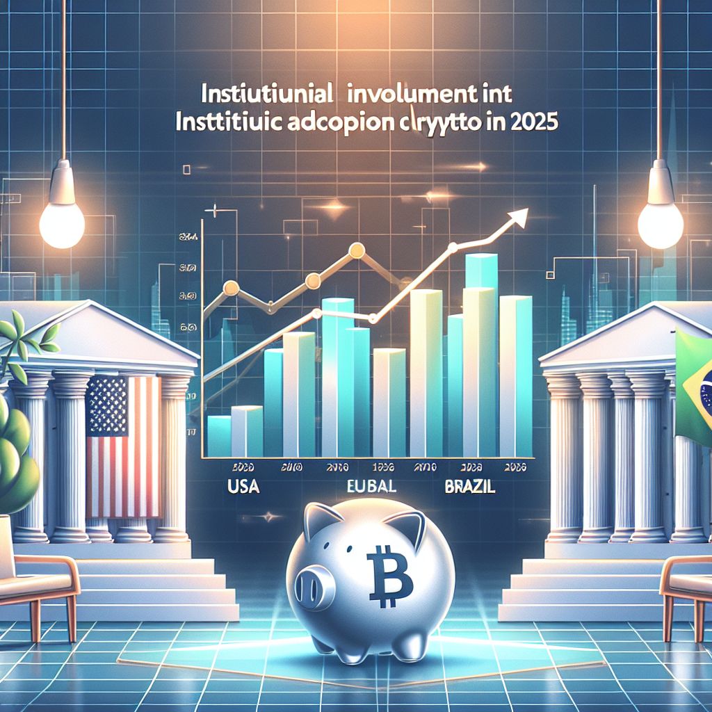 Gráfico comparando participação institucional em ETFs cripto EUA e Brasil 2025