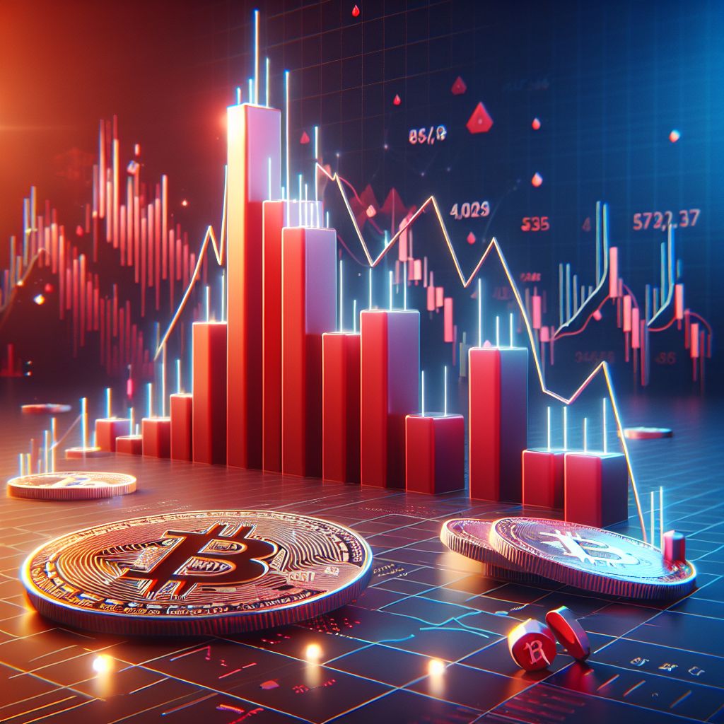 Gráfica de velas rojas mostrando caída de Bitcoin en noviembre