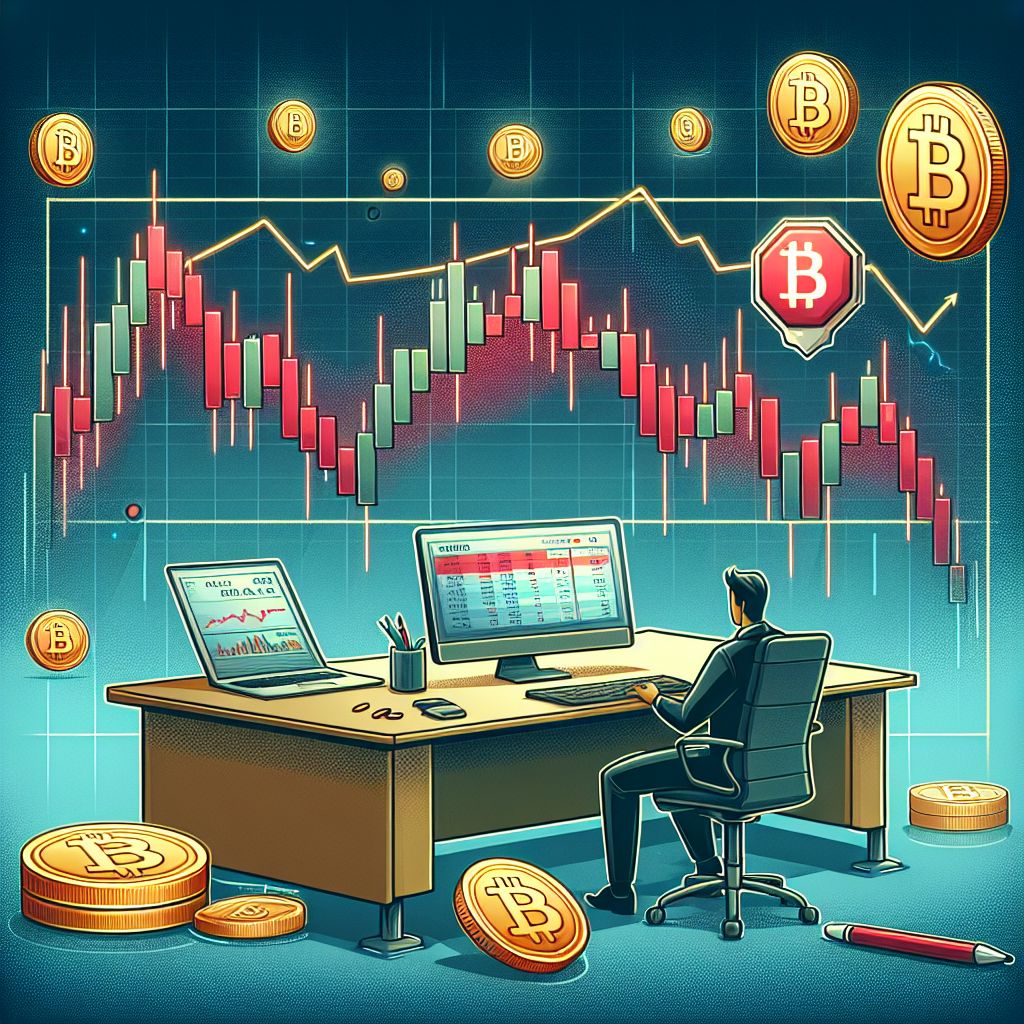 Bitcoin miner stock plunging, red candlestick chart and trading halts