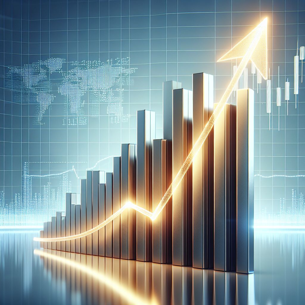 Stock market arrow rising beside shrinking Fed balance sheet bars