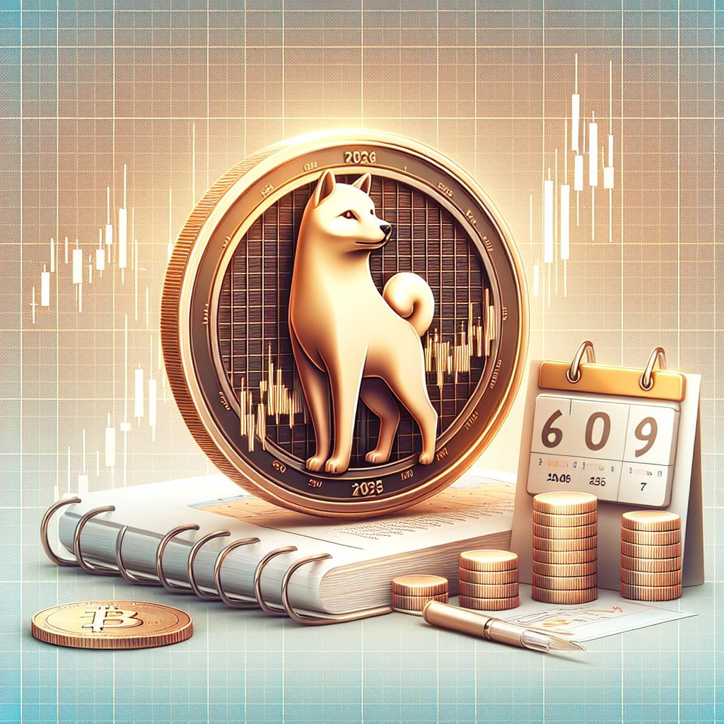 Shiba Inu token with candlestick chart and 2025 calendar