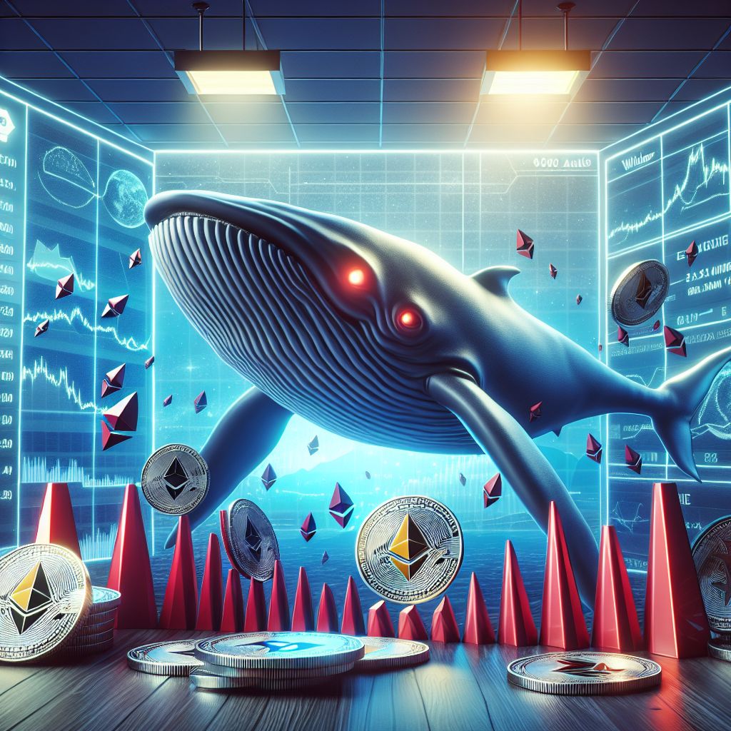 Whale looming over Ethereum tokens with red liquidation risk spikes