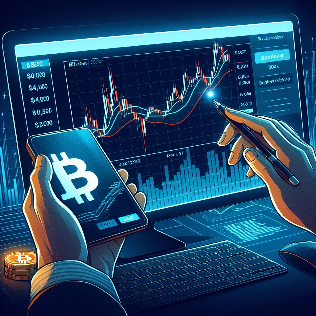 Bitcoin chart projecting drop toward $40,000 after resistance rejection