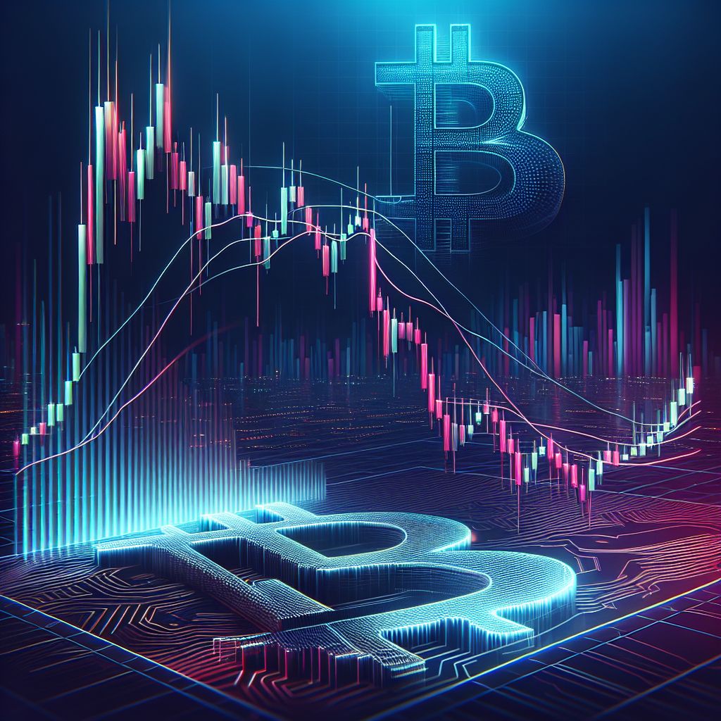 Bitcoin candlestick chart with sharp drop, rebound, looming sub-$80K risk
