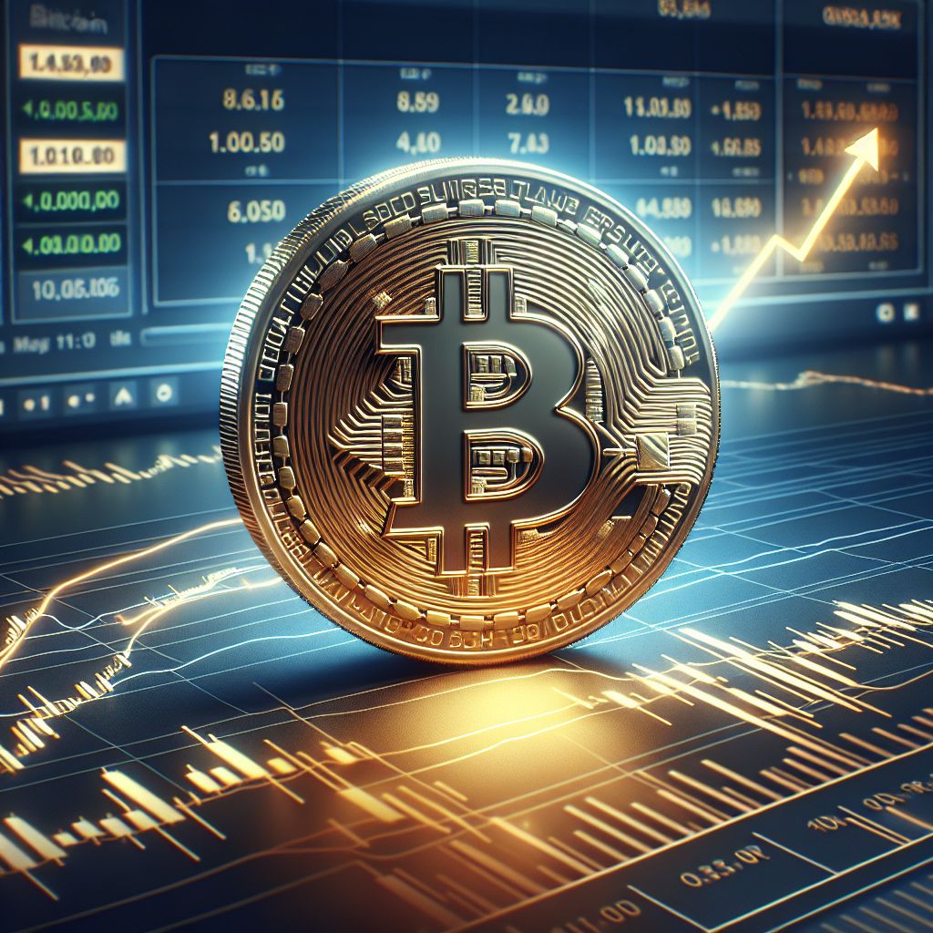 Bitcoin coin over chart showing Q4 dip and January rebound arrow