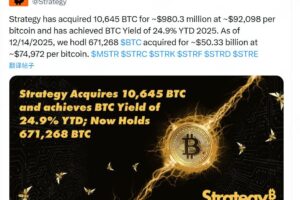 Strategy Inc. Aggressively Expands Bitcoin Holdings: 10,645 BTC Added in One Week, Total Holdings Surpass 670,000 BTC