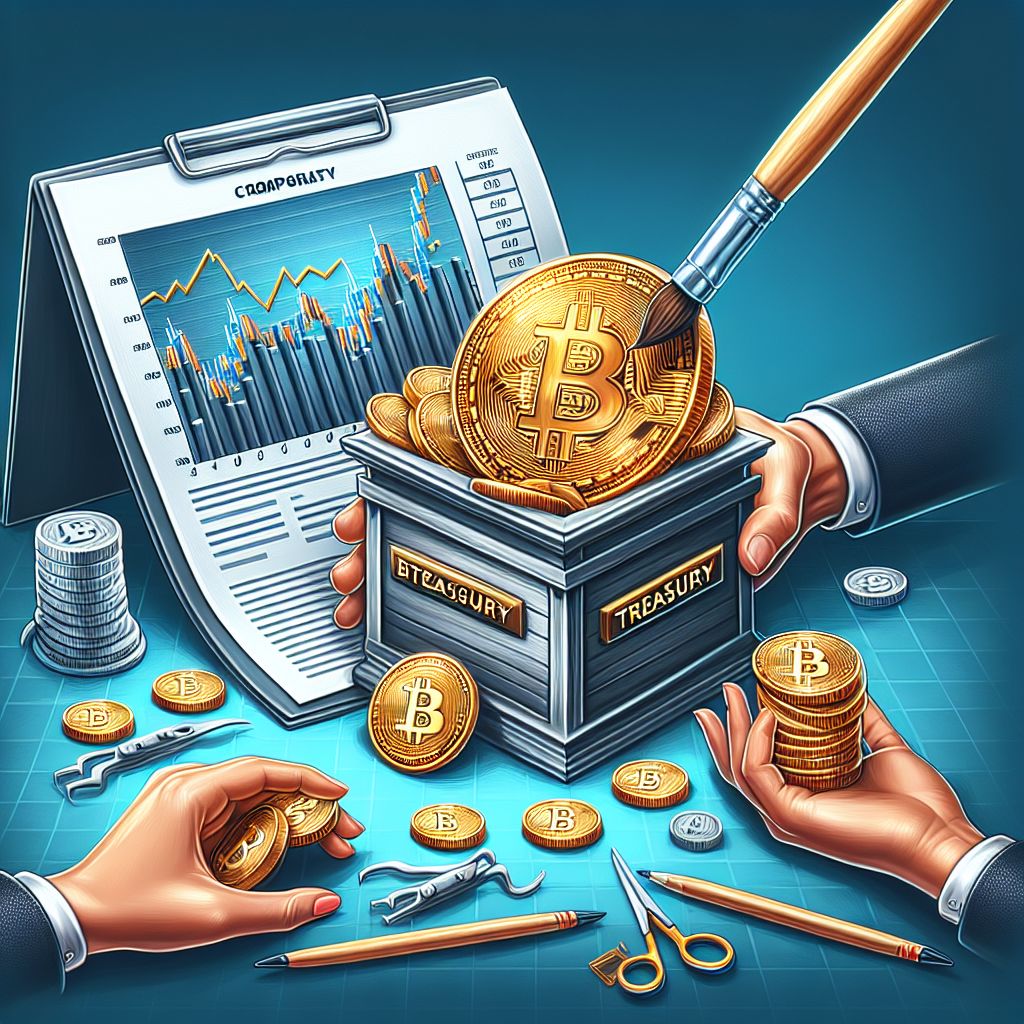 MicroStrategy corporate treasury showing Bitcoin holdings and falling stock chart