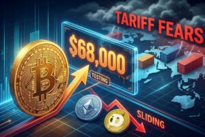 Bitcoin Tests $68K: ETH & DOGE Slide Amid Tariff Fears