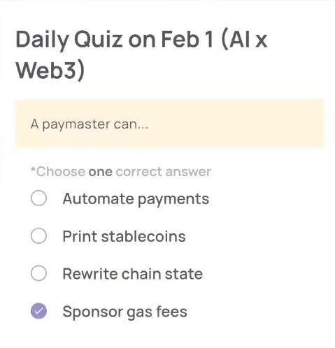 Xenea Wallet Daily Quiz Today’s Answer – February 1, 2026