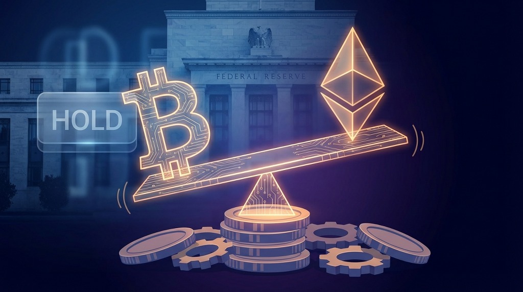 Bitcoin & Ethereum Drop As Fed Holds Interest Rates Steady